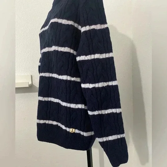 Armor Lux NWT Wool Fisherman Sweater Striped Navy - Picture 14 of 15